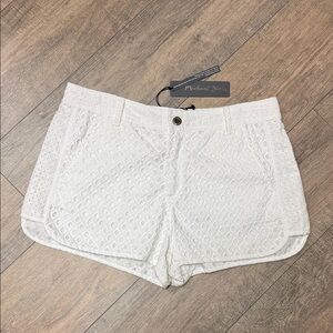 NWT Michael Stars Cotton White Eyelet Shorts with Front Pockets